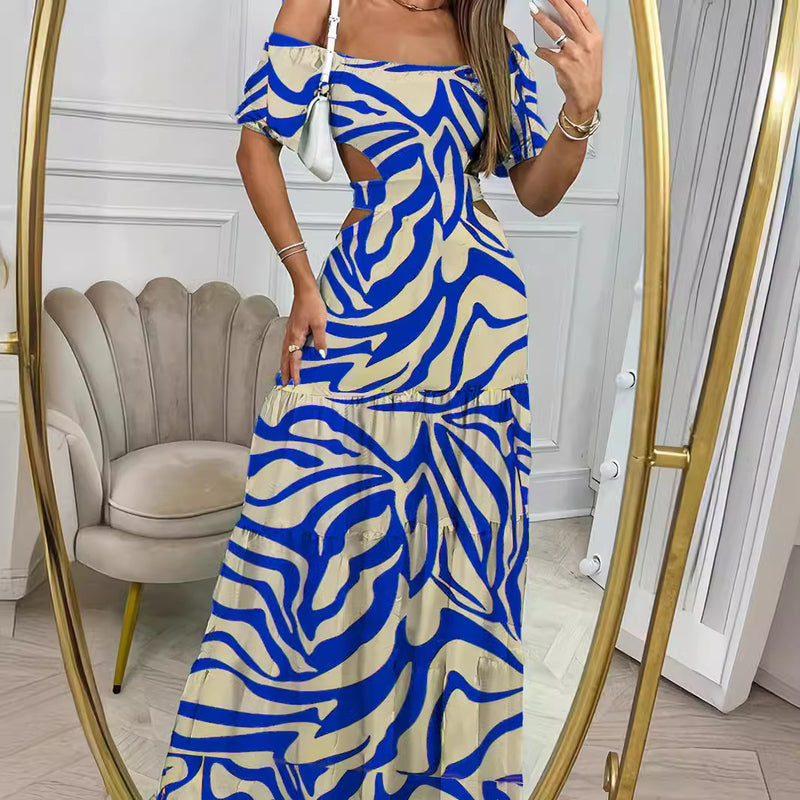 Printed Off-Shoulder Maxi Dress