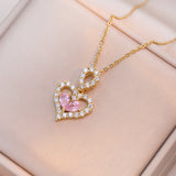 Luxury Rhinestone Heart Necklace