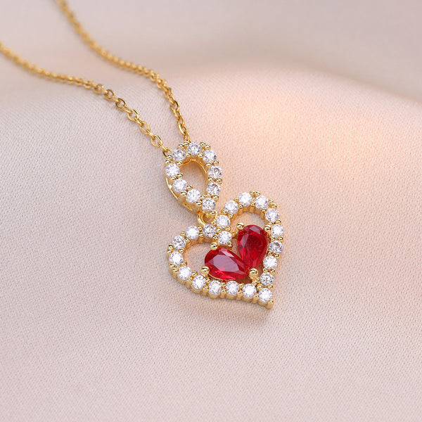 Luxury Rhinestone Heart Necklace