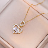 Luxury Rhinestone Heart Necklace