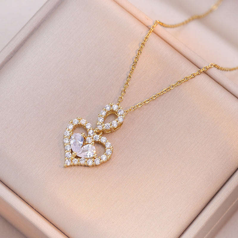 Luxury Rhinestone Heart Necklace